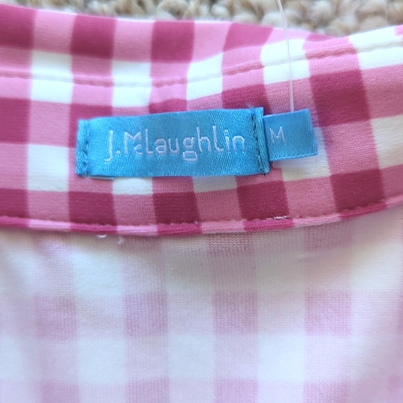 J.McLaughlin belted shirt dress, pink gingham print. Size M NWOT - Picture 3 of 9